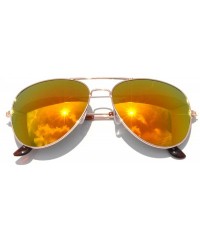 Aviator Aviator Sunglasses Vintage Gold Metal Frame Assorted Mirror Lenses (4 PACK) - CZ11M7I47UT $12.44
