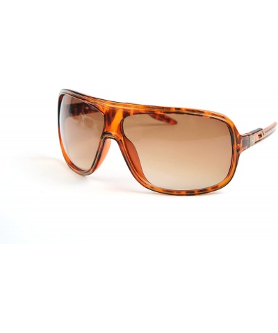 Aviator Fashion Aviator Color Plastic Frame Sunglasses P985 - Gold Tortoise-gradient Brown Lens - C611BOS289P $14.88