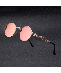 Square New Fashion Retro Steampunk Round Metal Sunglasses Men And Women Double Spring Leg Colorful Eyewear UV400 - CY197A2OYQ...