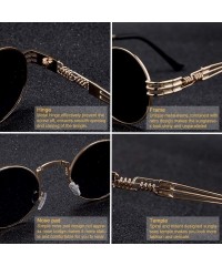 Square New Fashion Retro Steampunk Round Metal Sunglasses Men And Women Double Spring Leg Colorful Eyewear UV400 - CY197A2OYQ...