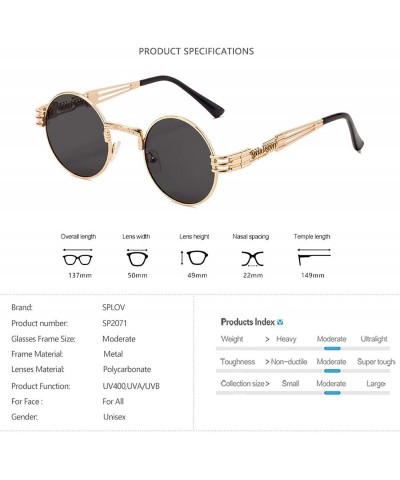 Square New Fashion Retro Steampunk Round Metal Sunglasses Men And Women Double Spring Leg Colorful Eyewear UV400 - CY197A2OYQ...