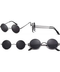 Round Round Retro Sunglasses Men Women Vintage Small Circle Sun Glasses - A-gun Frame/Grey Polarized Lens - CG18Y3XK2XX $10.80