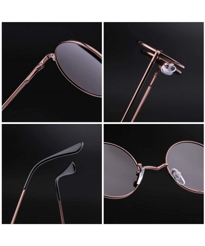 Round Round Retro Sunglasses Men Women Vintage Small Circle Sun Glasses - A-gun Frame/Grey Polarized Lens - CG18Y3XK2XX $10.80