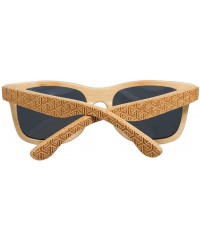 Wayfarer Bamboo Wood Sunglasses for Men and Women Polarized Wooden - N5 - CI18TDMS8WO $26.66