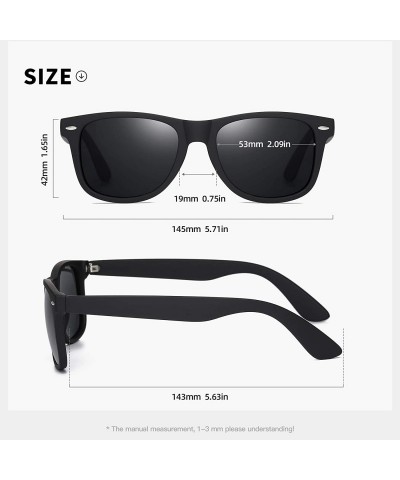 Wayfarer Polarized Sunglasses for Men and Women Matte Finish Sun Glasses Color Lens 100% UV Blocking - C818AN47Q90 $15.05