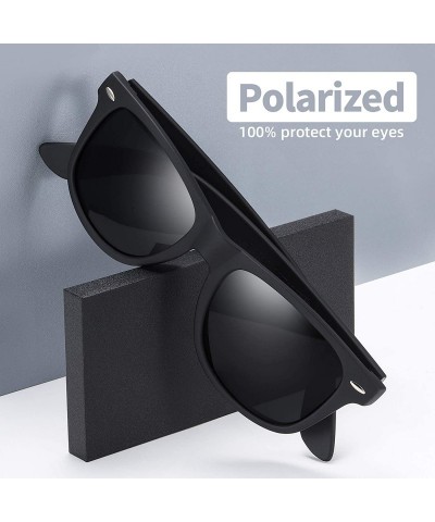 Wayfarer Polarized Sunglasses for Men and Women Matte Finish Sun Glasses Color Lens 100% UV Blocking - C818AN47Q90 $15.05