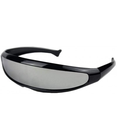 Semi-rimless Women Men Outdoor Fishtail Uni-lens Sunglasses - Riding Cycling Glasses Eyewear - B - CB1908NRH2N $17.40