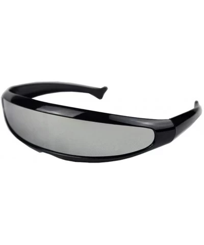 Semi-rimless Women Men Outdoor Fishtail Uni-lens Sunglasses - Riding Cycling Glasses Eyewear - B - CB1908NRH2N $17.40