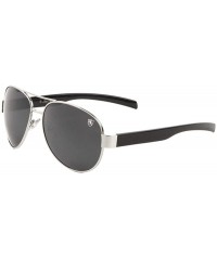 Aviator Straight Temple Classic Aviator Sunglasses - Black Silver - CK199H3XIYU $23.29