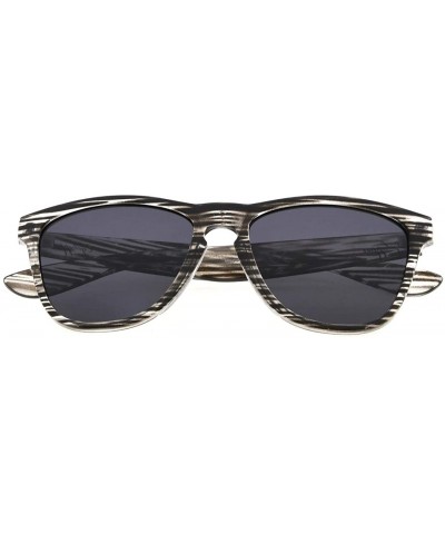 Rectangular Classic Polarized Sunglasses Women - Grey Stripe/Grey Lens - CN12GPBH1WT $13.75