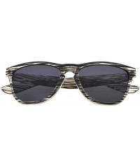 Rectangular Classic Polarized Sunglasses Women - Grey Stripe/Grey Lens - CN12GPBH1WT $13.75