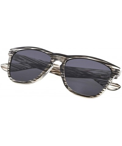 Rectangular Classic Polarized Sunglasses Women - Grey Stripe/Grey Lens - CN12GPBH1WT $13.75