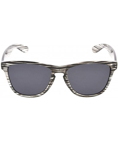 Rectangular Classic Polarized Sunglasses Women - Grey Stripe/Grey Lens - CN12GPBH1WT $13.75