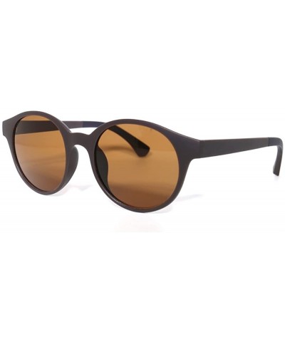 Oval Round Oval Fashion Full Rim TR 90 Sunglasses - Brown - CO18E9AX74N $34.29