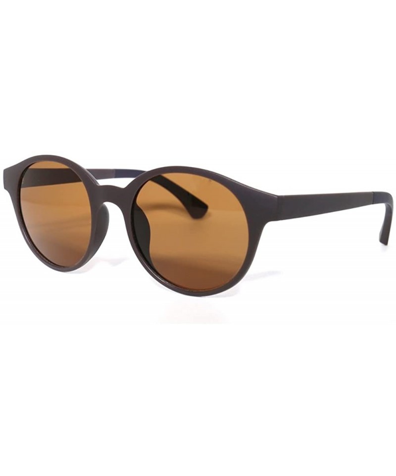 Oval Round Oval Fashion Full Rim TR 90 Sunglasses - Brown - CO18E9AX74N $18.29