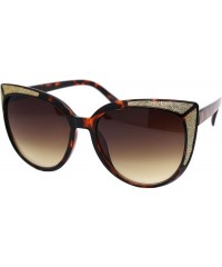 Butterfly Chic Trendy Fashion Sunglasses Womens Butterfly Glitter Frame UV 400 - Tortoise Gold (Brown) - CQ18Z8SG9CX $11.26