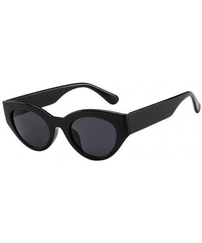Round Oval Sunglasses Polarized for Women Men Sun Glasses with Retro Sunglasses Thick Frame Round Lens - C - CJ190HYI59Q $13.13