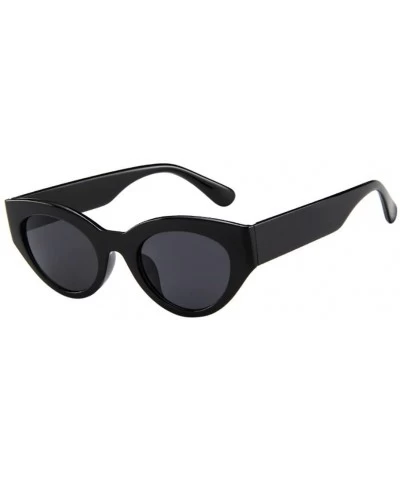 Round Oval Sunglasses Polarized for Women Men Sun Glasses with Retro Sunglasses Thick Frame Round Lens - C - CJ190HYI59Q $13.48