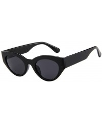 Round Oval Sunglasses Polarized for Women Men Sun Glasses with Retro Sunglasses Thick Frame Round Lens - C - CJ190HYI59Q $8.16