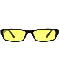 Rectangular Black Rectangular Frame Sunglasses Color Lens Small Size Spring Hinge UV 400 - Black - CM18S865AU0 $9.47