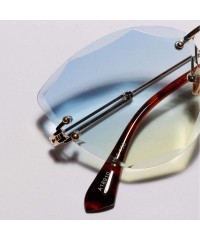 Oval Retro Personalized Metal Frame Progressive Colored Lens Cat Eye BorderlColorful Crystal Texture Sunglasses - CB198AIU55Y...