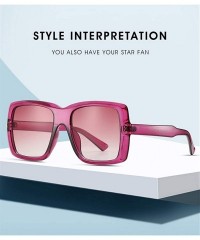 Goggle Oversized Square Sunglasses for Women Metal Hinge Rectangle Sun Glasses Goggles - Black Black - CA19088UAZM $8.71