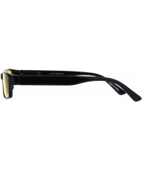 Rectangular Black Rectangular Frame Sunglasses Color Lens Small Size Spring Hinge UV 400 - Black - CM18S865AU0 $9.47