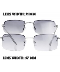 Semi-rimless Minimalist Small Rectangular Sunglasses Clear Eyewear Spring Hinge - Gift Box Package - CQ18Y54RLWG $17.67