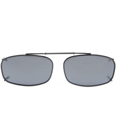 Oval Metal Frame Rim Polarized Lens Clip On Sunglasses 55mm Wide x 36mm Height Millimeters - C62-grey - C918ITAN8ZW $18.40