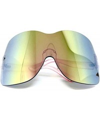 Shield Shield Mask Oversized Huge Women XXL Sunglasses - Pink - CX18OIQQSAQ $22.11