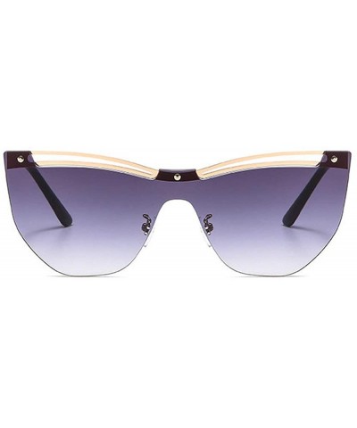 Oversized One Lens Hollow Rimless Luxury Sunglasses Men Women 2020 Fashion Oversized Gradient Sun Glasses Female UV400 - CP19...