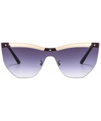 Oversized One Lens Hollow Rimless Luxury Sunglasses Men Women 2020 Fashion Oversized Gradient Sun Glasses Female UV400 - CP19...