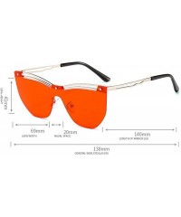 Oversized One Lens Hollow Rimless Luxury Sunglasses Men Women 2020 Fashion Oversized Gradient Sun Glasses Female UV400 - CP19...