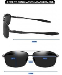 Rectangular Ultra Lightweight Rectangular Polarized Sunglasses Mens Driving Golf Fishing Sunglasses B2443 - 2 Gun Ash - CD18I...