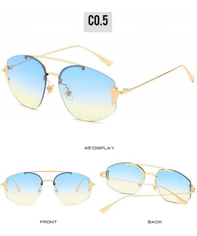 Rimless 2019 New Gradient Rimless Sunglasses Women UV400 Top Quality Brand Designer Vintage Trendy Sun Glasses - CA18SKC75L0 ...