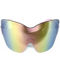 Shield Shield Mask Oversized Huge Women XXL Sunglasses - Pink - CX18OIQQSAQ $9.69