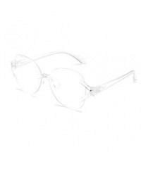 Wrap Sunglasses Frameless Multilateral Colorful Accessories - D - CH190HIEWTC $10.22