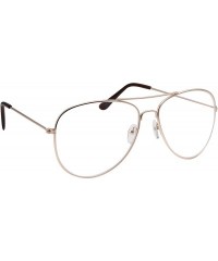 Square New Non-Prescription Premium Aviator Clear Lens Glasses Gold - C0113IK5AQT $9.07