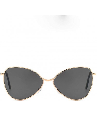 Round Vintage Sunglasses-Unisex Polarized Metal Mirror Semi-Rimless Frame Glasses - Gray - CE18RDQZ8EQ $6.77