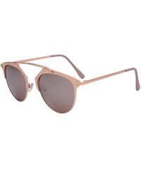 Aviator Retro Semi Reflected Pilot Sunglasses (Polarized - Lightweight) - Pantos Mirrored Shades 86595 - CZ12G42DJWP $9.62