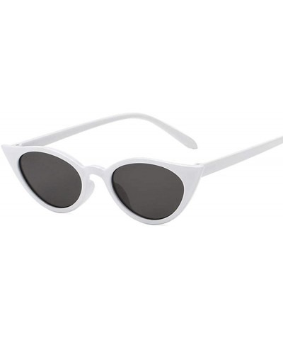 Aviator 2019 Cateye Women Sunglasses Classic Retro Vintage Oval Sunglasses WhiteGray - Whitegray - CO18XQZHQD9 $9.47