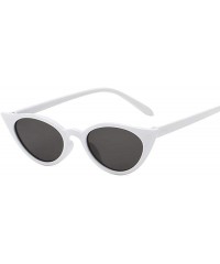 Aviator 2019 Cateye Women Sunglasses Classic Retro Vintage Oval Sunglasses WhiteGray - Whitegray - CO18XQZHQD9 $9.47