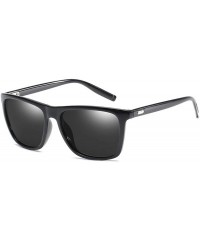 Square Polarized Men Sunglasses Driving Sun Glasses - Black Blue - C4199CGCI0O $24.79