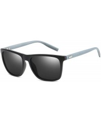 Square Polarized Men Sunglasses Driving Sun Glasses - Black Blue - C4199CGCI0O $24.79