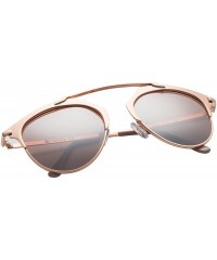 Aviator Retro Semi Reflected Pilot Sunglasses (Polarized - Lightweight) - Pantos Mirrored Shades 86595 - CZ12G42DJWP $18.26