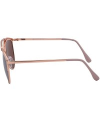 Aviator Retro Semi Reflected Pilot Sunglasses (Polarized - Lightweight) - Pantos Mirrored Shades 86595 - CZ12G42DJWP $18.26