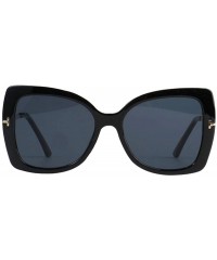 Oversized Women's Premium Oversize Metal Point Sunglasses IL1034 - Black/ Black - CC18YAD25W6 $15.10