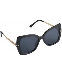 Oversized Women's Premium Oversize Metal Point Sunglasses IL1034 - Black/ Black - CC18YAD25W6 $15.10