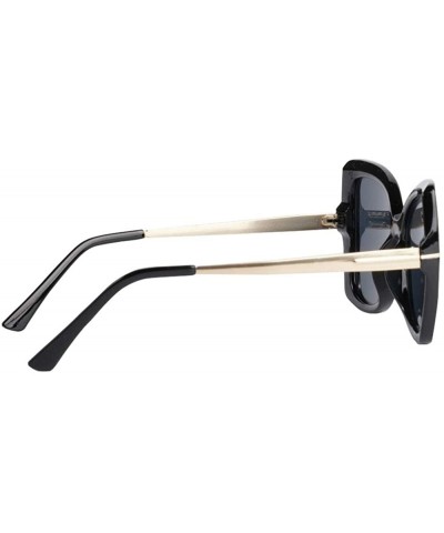 Oversized Women's Premium Oversize Metal Point Sunglasses IL1034 - Black/ Black - CC18YAD25W6 $15.10
