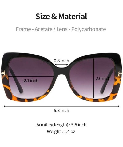 Oversized Women's Premium Oversize Metal Point Sunglasses IL1034 - Black/ Black - CC18YAD25W6 $15.10